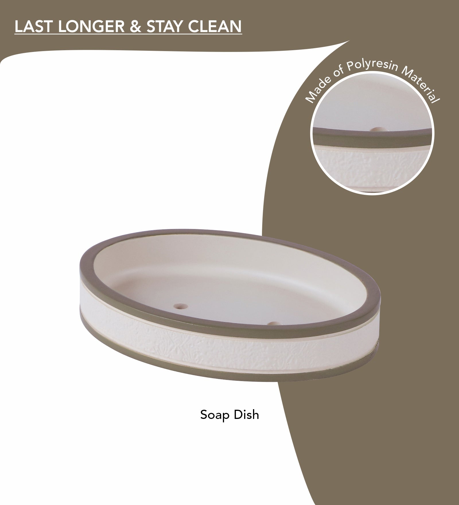 Obsessions Alvina Polyresin 4pcs Bathroom Set Beige Soap Dish with Textured Design