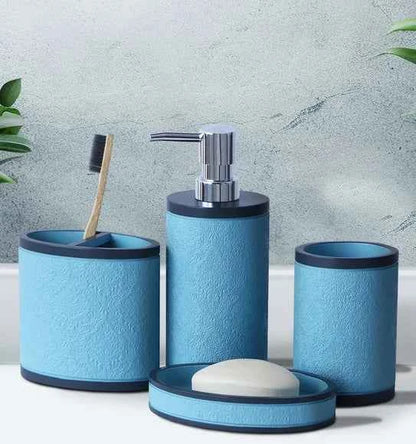 Obsessions Alvina Polyresin 4pc Bathroom Set, Teal