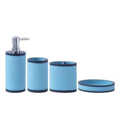 Obsessions Alvina Polyresin 4pc Bathroom Set, Teal