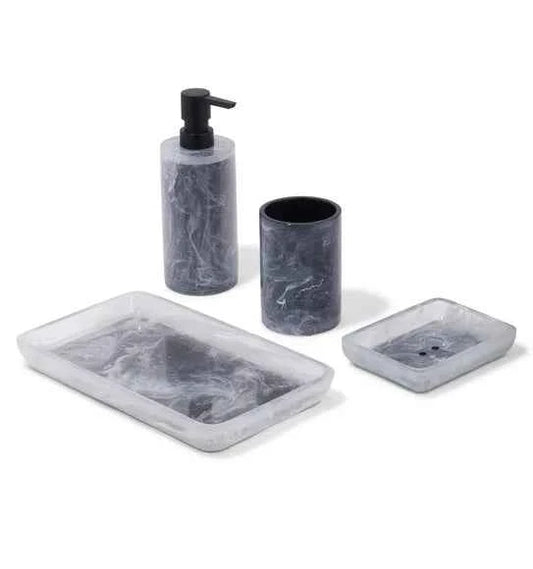 Obsessions Arsh Polyresin 4pc Bathroom Set, Black