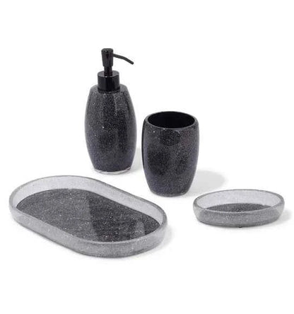 Obsessions Arsh Polyresin 4pc Bathroom Set, Charcoal