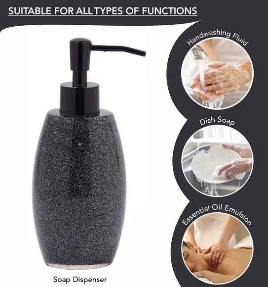 Obsessions Arsh Polyresin 4pc Bathroom Set, Charcoal