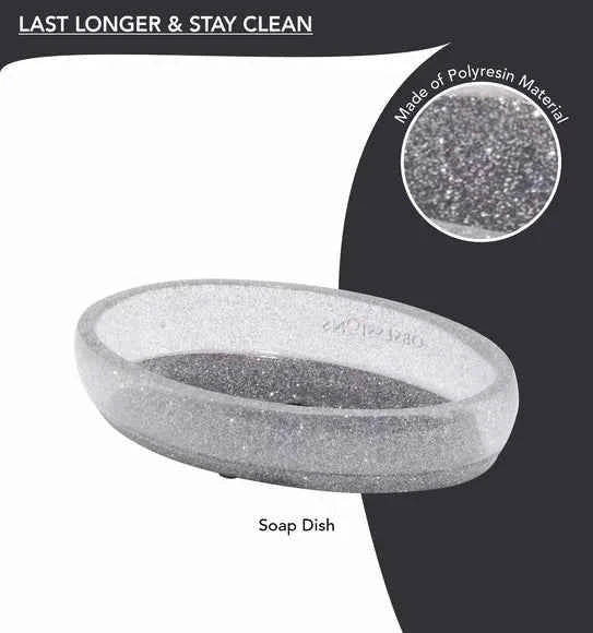 Obsessions Arsh Polyresin 4pc Bathroom Set, Charcoal