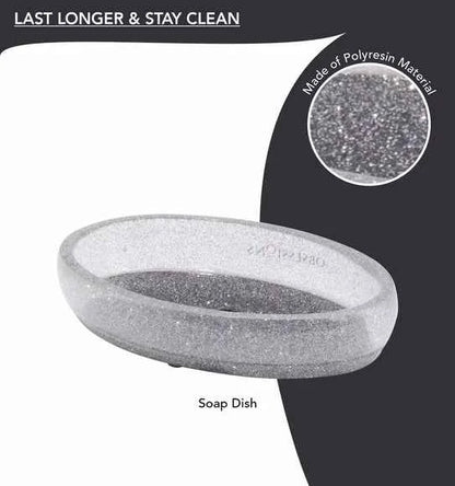 Obsessions Arsh Polyresin 4pc Bathroom Set, Charcoal