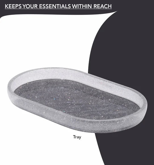Obsessions Arsh Polyresin 4pc Bathroom Set, Charcoal