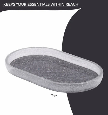 Obsessions Arsh Polyresin 4pc Bathroom Set, Charcoal