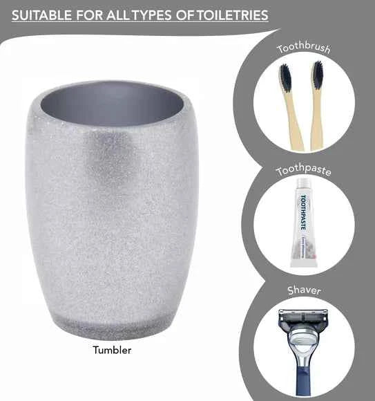 Obsessions Arsh Polyresin 4pc Bathroom Set, Silver