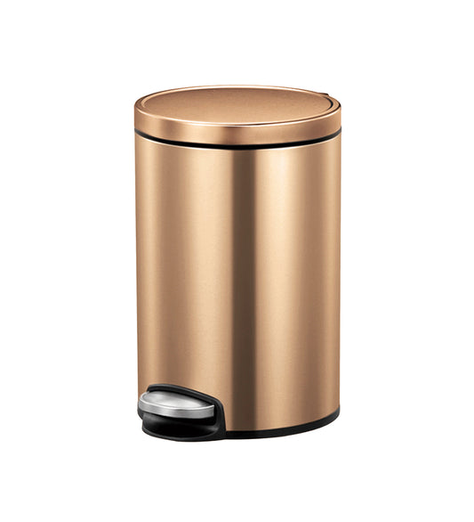 Obsessions Artistic Stainless Steel Dustbin 20 Ltr Bronze Copper with foot pedal and sleek front design