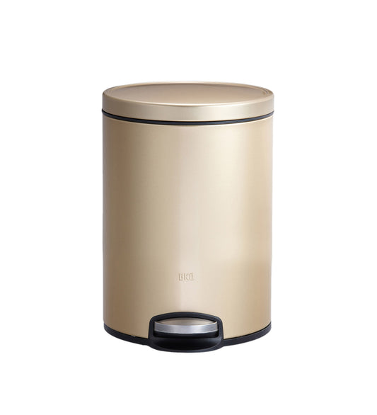 Obsessions Artistic Stainless Steel Dustbin 5 Ltr Champagne Gold with sleek front profile and foot pedal