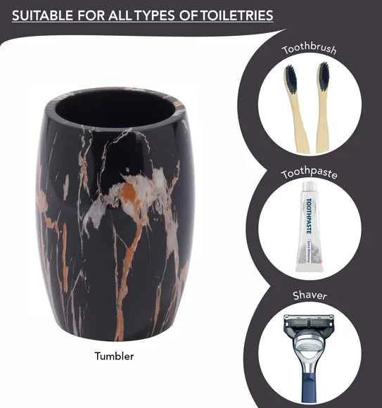 Obsessions Azure Polyresin 4pc Bathroom Set, Chocolate