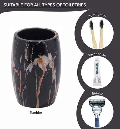 Obsessions Azure Polyresin 4pc Bathroom Set, Chocolate