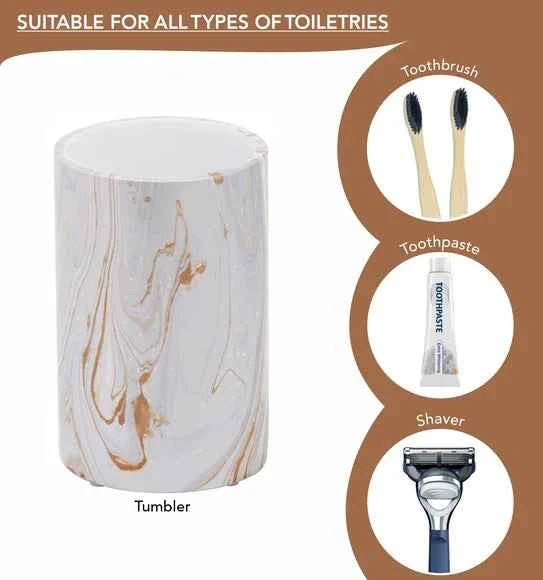 Obsessions Azure Polyresin 4pc Bathroom Set, L.Brown