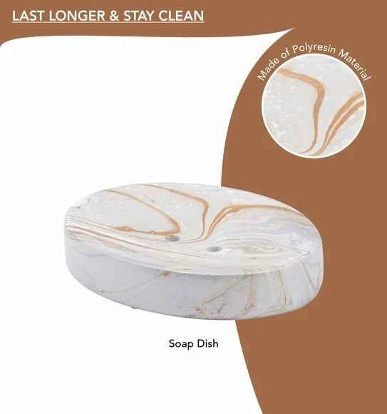 Obsessions Azure Polyresin 4pc Bathroom Set, L.Brown