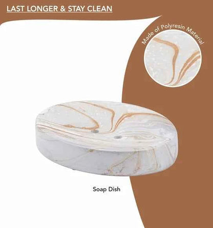 Obsessions Azure Polyresin 4pc Bathroom Set, L.Brown