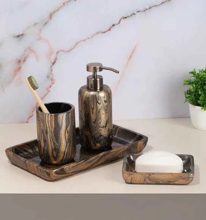 Obsessions Azure Polyresin 4pc Bathroom Set, Multi