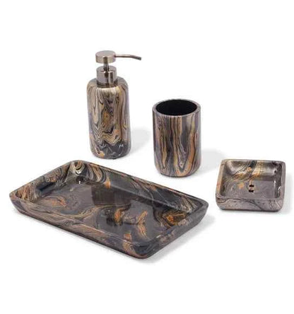 Obsessions Azure Polyresin 4pc Bathroom Set, Multi