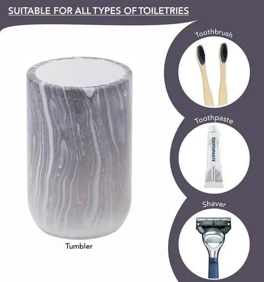 Obsessions Azure Polyresin 4pc Bathroom Set, Silver