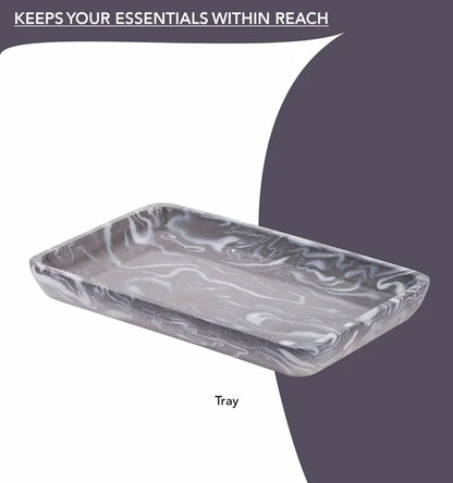 Obsessions Azure Polyresin 4pc Bathroom Set, Silver