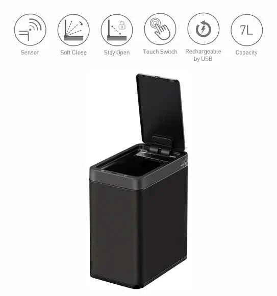 Obsessions Eko Bravia Sensor Bin 7L, Black