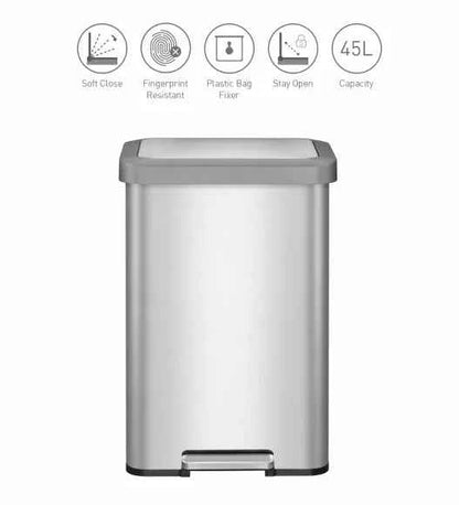 Obsessions Eko Cozy Dustbin 45L, Metallic
