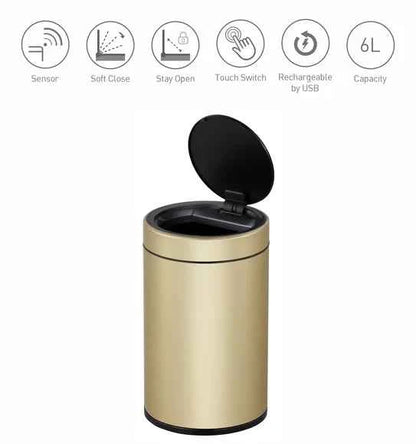 Obsessions Eko Docomo Sensor Bin 6L, Champagne Gold