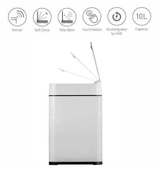 Obsessions Eko Echo Sensor Bin 10L, White