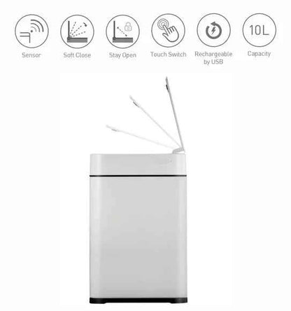 Obsessions Eko Echo Sensor Bin 10L, White