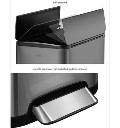 Obsessions Eko Eco Fly Dustbin 12L, Black
