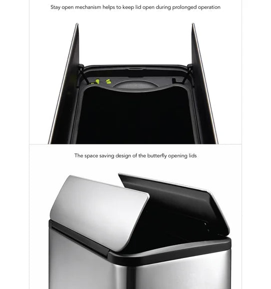Obsessions Eko Eco Fly Dustbin 12L, Metallic