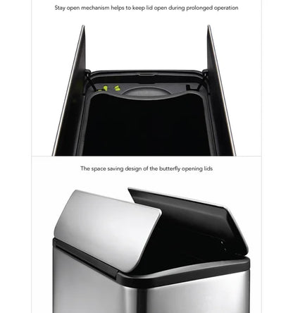 Obsessions Eko Eco Fly Dustbin 12L, Metallic