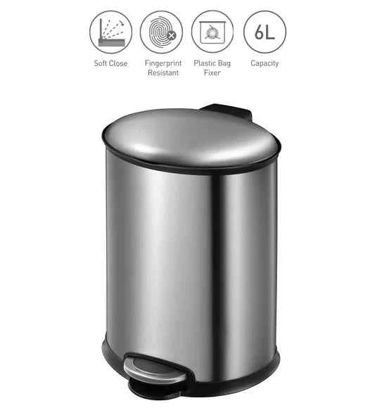 Obsessions Eko Ellipse Dustbin 6L, Metallic