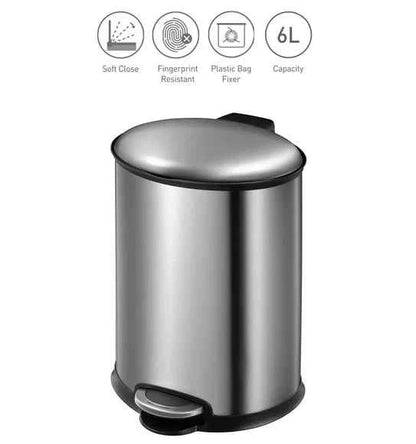 Obsessions Eko Ellipse Dustbin 6L, Metallic