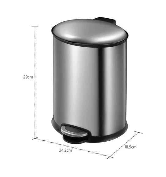 Obsessions Eko Ellipse Dustbin 6L, Metallic