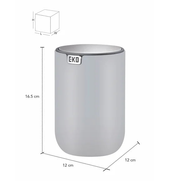 Obsessions Fandy Eko 9206 table dustbin, Grey, dimensions 12 x 12 x 16.5 cm