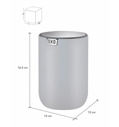 Obsessions Fandy Eko 9206 table dustbin, Grey, dimensions 12 x 12 x 16.5 cm