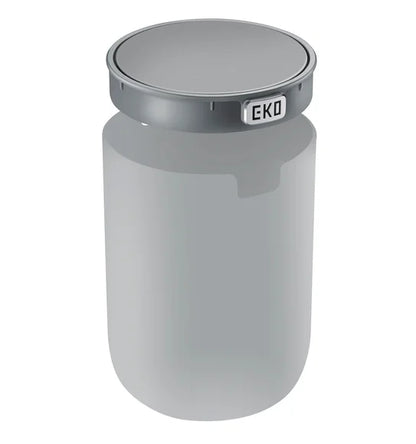 Obsessions Fandy Eko 9206 table dustbin, Grey, top view of swing lid
