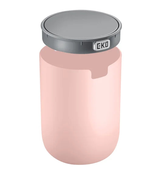 Obsessions Fandy Eko 9206 table dustbin, Pink, top view of swing lid