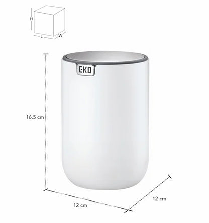 Obsessions Fandy Eko 9206 table dustbin, White, dimensions 12 x 12 x 16.5 cm