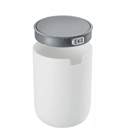 Obsessions Fandy Eko 9206 table dustbin, White, swing-top lid in use