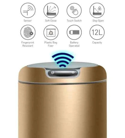 Obsessions Eko Galleria Sensor Bin 12L, Champagne Gold