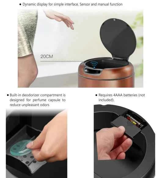 Obsessions Eko Galleria Sensor Bin 12L, Copper