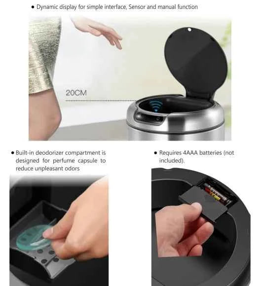 Obsessions Eko Galleria Sensor Bin 12L, Metallic