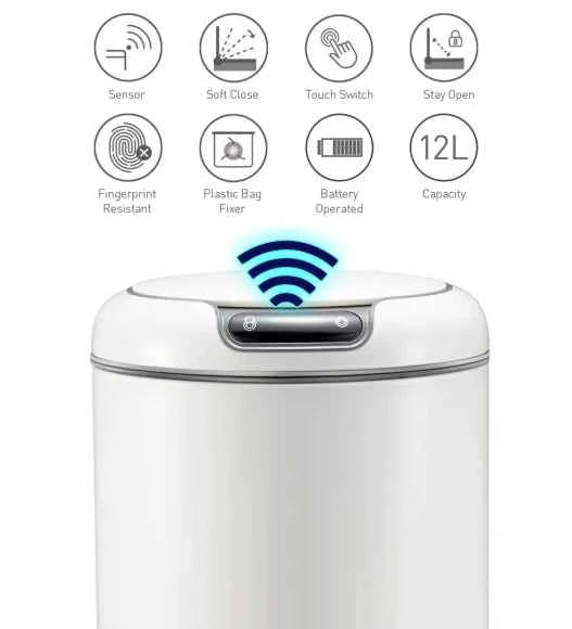 Obsessions Eko Galleria Sensor Bin 12L, White