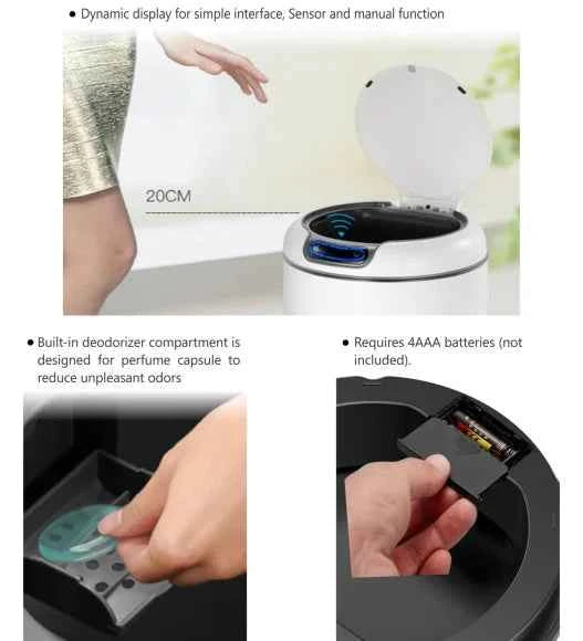 Obsessions Eko Galleria Sensor Bin 12L, White