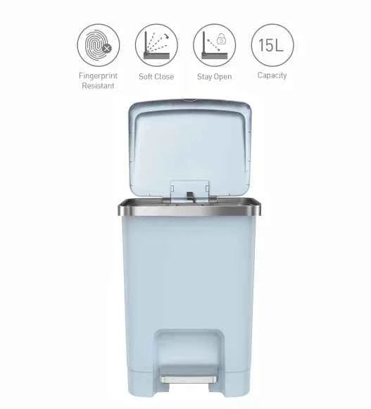 Obsessions Eko Hana Plastic Bin 15L, Blue