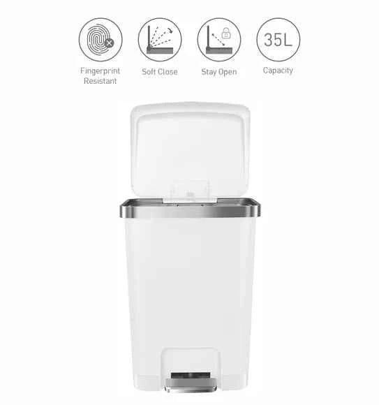 Obsessions Eko Hana Plastic Bin 35L, White