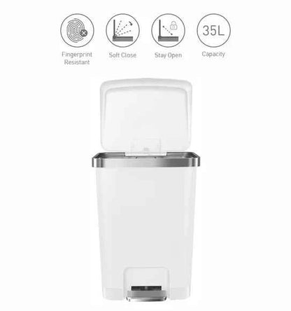 Obsessions Eko Hana Plastic Bin 35L, White