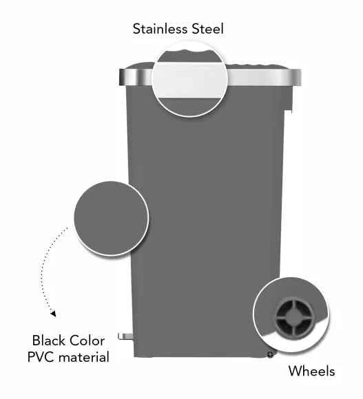 Obsessions Eko Hana Plastic Bin 70L, Grey