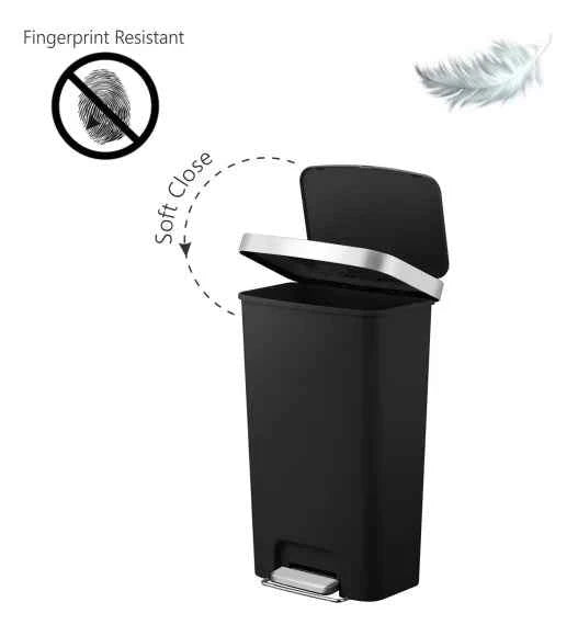 Obsessions Eko Hana Eco Slim Commercial Bin 45L, Black