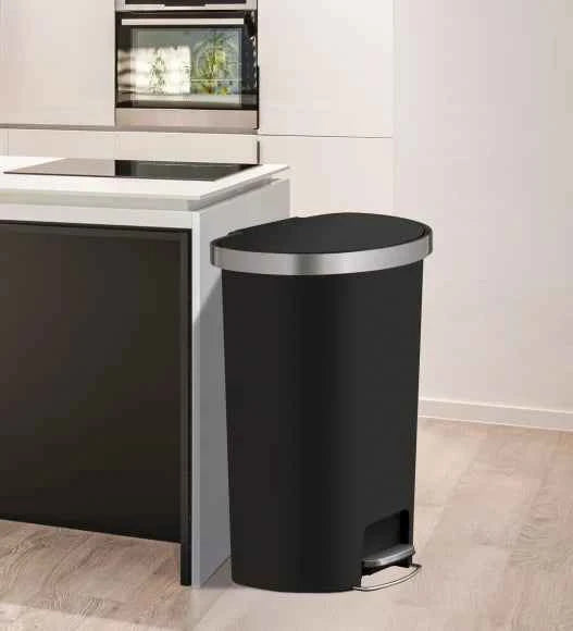 Obsessions Eko Hana Semi Round Plastic Bin 55L, Black
